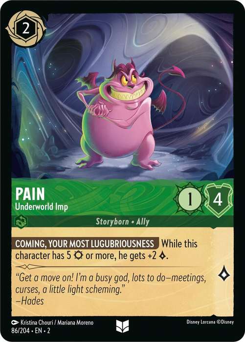 Disney Lorcana Trading Card Game - Pain - Underworld Imp - Rise of the Floodborn (2)