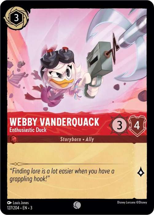 Disney Lorcana Trading Card Game - Webby Vanderquack - Enthusiastic Duck - Into the Inklands (3)
