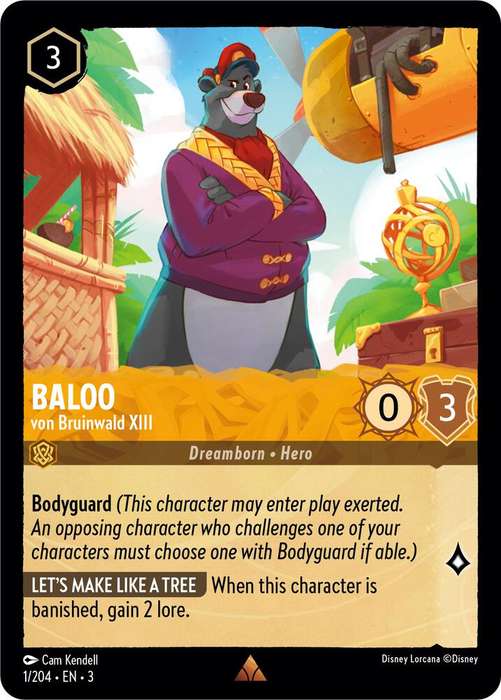 Disney Lorcana Trading Card Game - Rare - Baloo - von Bruinwald XIII - Into the Inklands (3)