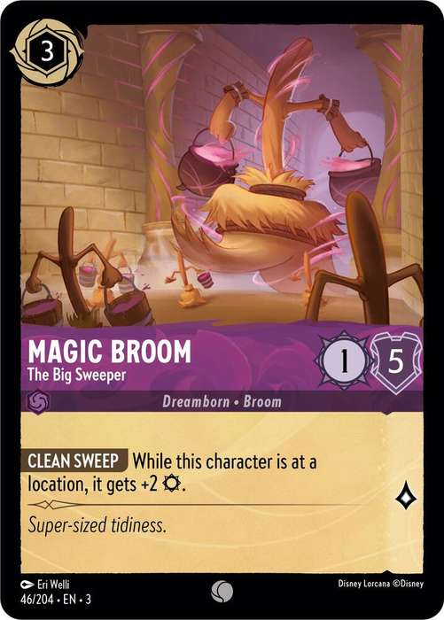 Disney Lorcana Trading Card Game - Magic Broom - The Big Sweeper - Into the Inklands (3)