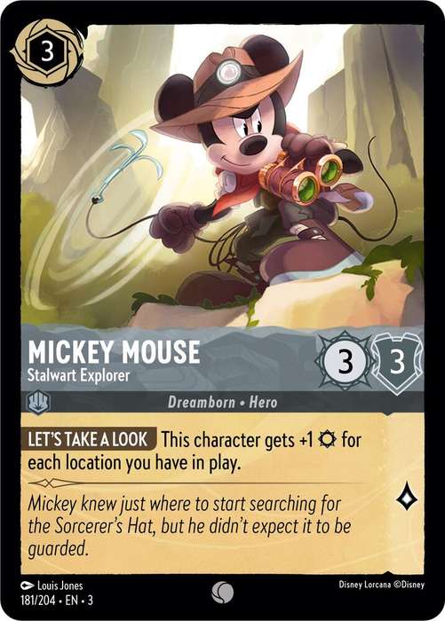 Disney Lorcana Trading Card Game - Mickey Mouse - Stalwart Explorer - Into the Inklands (3)