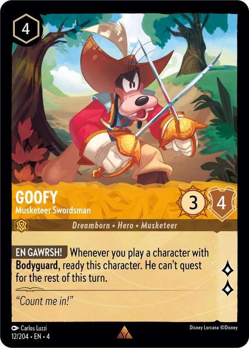 Disney Lorcana Trading Card Game - Rare - Goofy - Musketeer Swordsman - Ursula's Return (4)