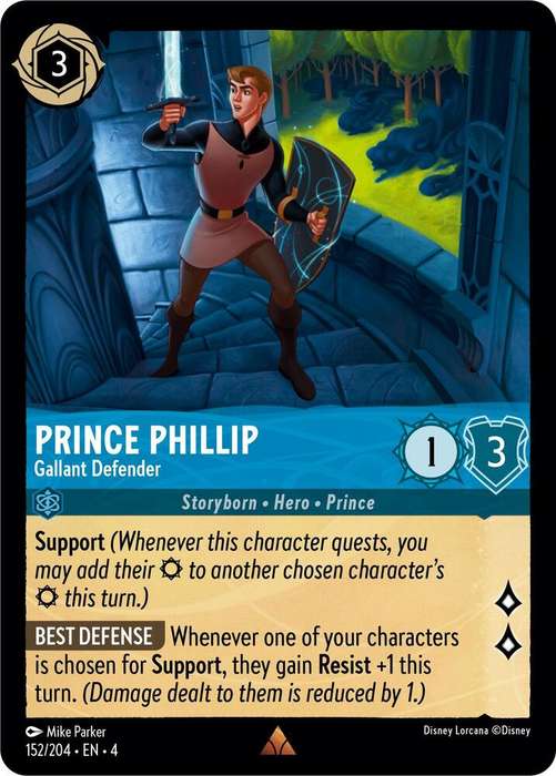 Disney Lorcana Trading Card Game - Rare - Prince Phillip - Gallant Defender - Ursula's Return (4)