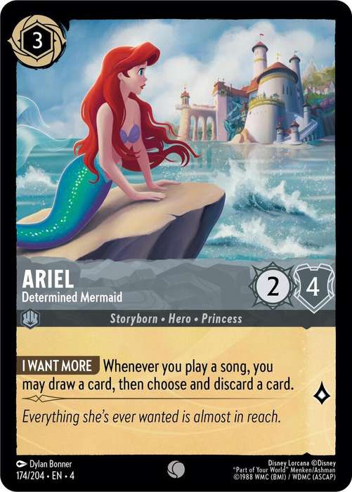 Disney Lorcana Trading Card Game - Ariel - Determined Mermaid - Ursula's Return (4)