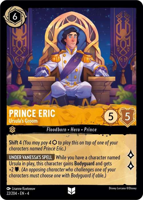 Disney Lorcana Trading Card Game - Prince Eric - Ursula's Groom - Ursula's Return (4)