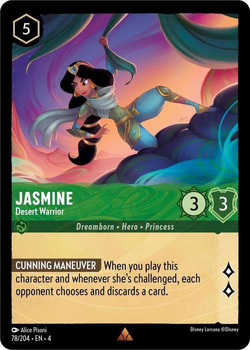 Disney Lorcana Trading Card Game - Rare - Jasmine - Desert Warrior - Ursula's Return