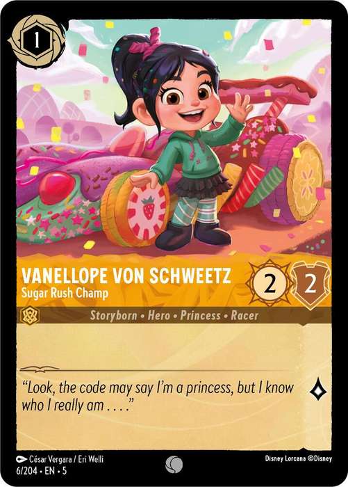 Disney Lorcana Trading Card Game - Vanellope von Schweetz - Sugar Rush Champ - Shimmering Skies (5)