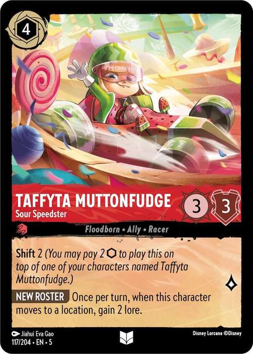 Disney Lorcana Trading Card Game - Taffyta Muttonfudge - Sour Speedster - Shimmering Skies (5)
