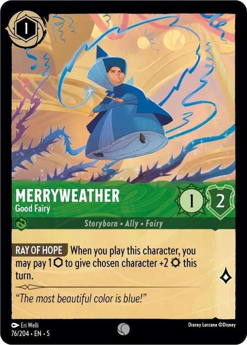 Disney Lorcana Trading Card Game - Merryweather - Good Fairy - Shimmering Skies (5)