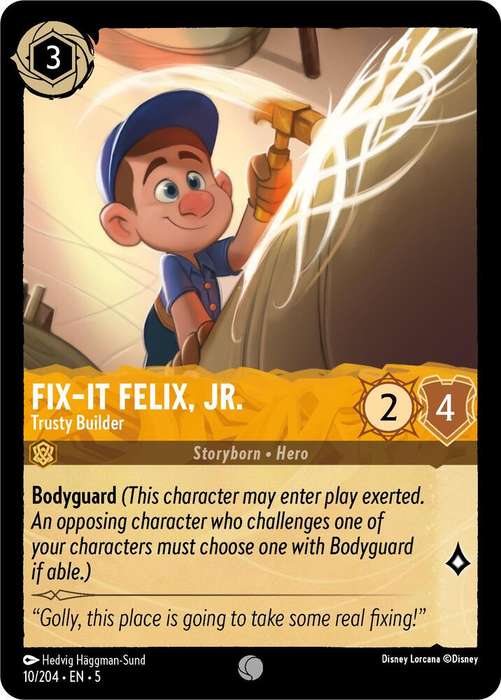 Disney Lorcana Trading Card Game - FFix-It Felix, Jr. - Trusty Builder - Shimmering Skies (5)
