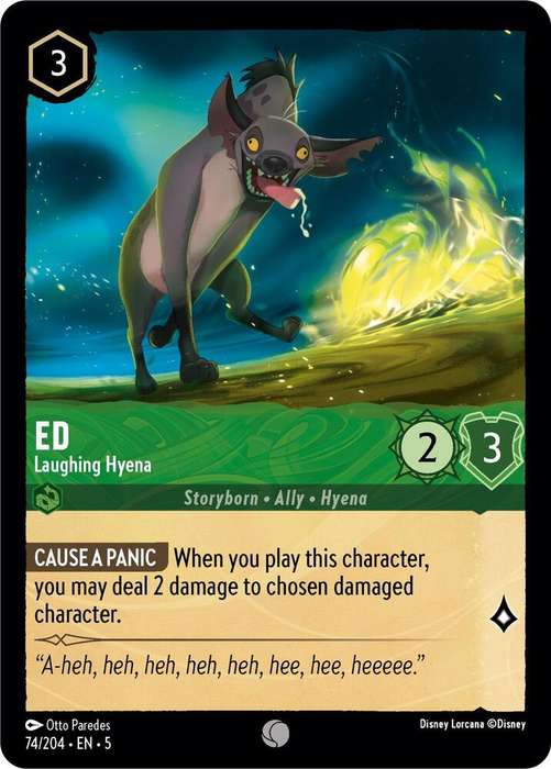 Disney Lorcana Trading Card Game - Ed - Laughing Hyena - Shimmering Skies (5)