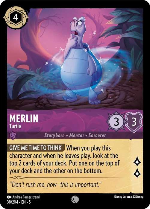 Disney Lorcana Trading Card Game - Merlin - Turtle - Shimmering Skies (5)