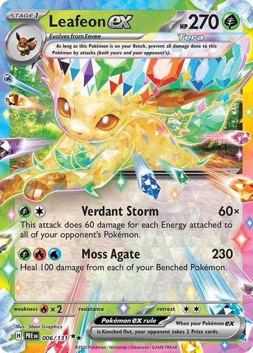 Pokemon Trading Card Game - Leafeon ex - 006/131 - SV: Prismatic Evolutions (PRE)
