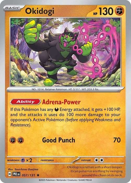 Pokemon Trading Card Game - Okidogi - SV: Prismatic Evolutions 057/131 / Rare Holo