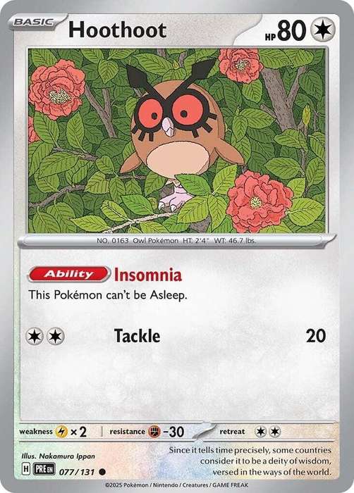 Pokemon Trading Card Game - Hoothoot - SV: Prismatic Evolutions