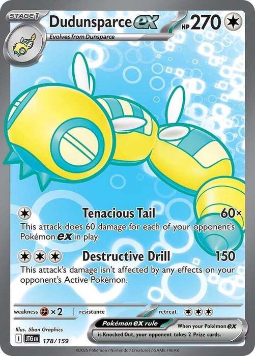 Pokemon Trading Card Game - Dudunsparce ex - 178/159 - SV09: Journey Together