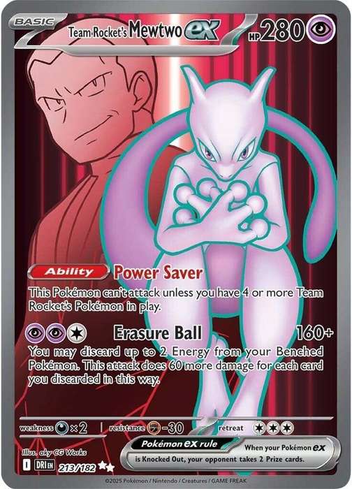 Pokemon Trading Card Game - Team Rocket's Mewtwo ex - 213/182 - SV10: Destined Rivals (DRI)