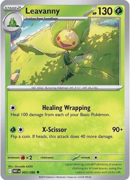 Pokemon Trading Card Game - Leavanny - 003/086 - Uncommon - White Flare