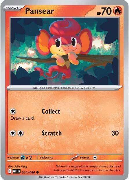 Pokemon Trading Card Game - Pansear - 014/086 - Common - White Flare