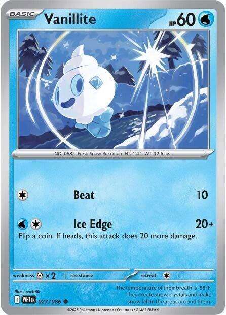 Pokemon Trading Card Game - Vanillite - 027/086 - Common - White Flare