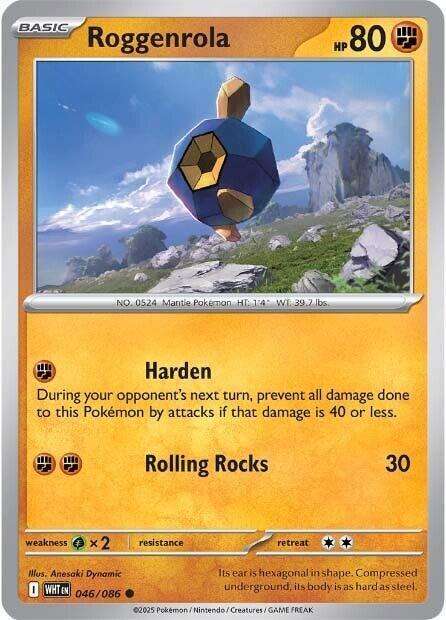 Pokemon Trading Card Game - Roggenrola - 046/086 / Common - White Flare