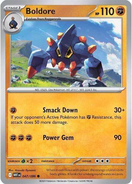 Pokemon Trading Card Game - Boldore - 047/086 / Common - White Flare