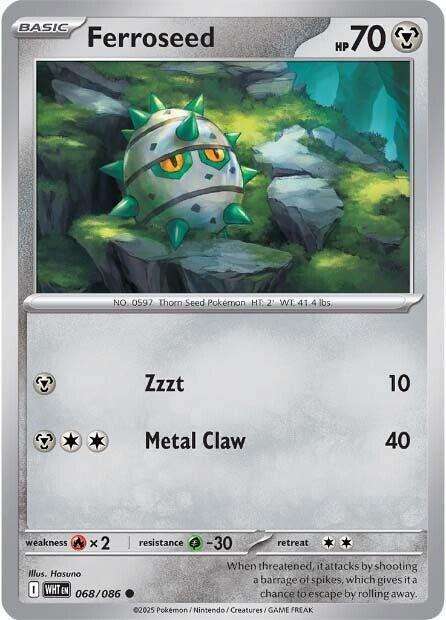 Pokemon Trading Card Game - Ferroseed - 068/086 - Common - White Flare