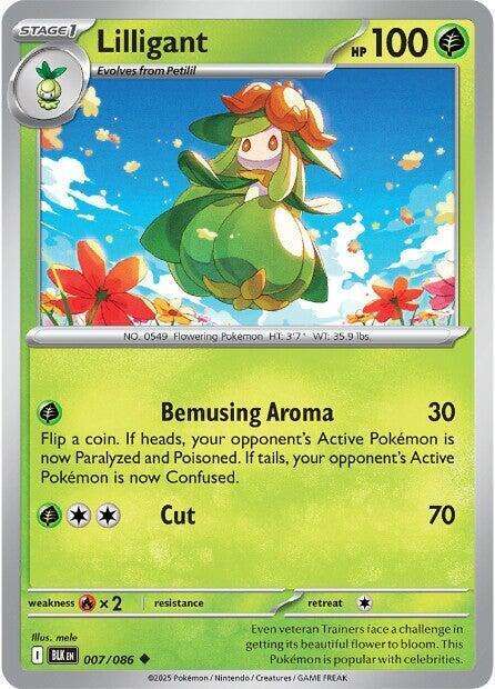 Pokemon Trading Card Game - Lilligant - 007/086 / Uncommon - Black Bolt (BLK)