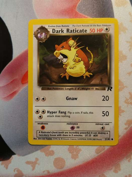 Pokemon Trading Card Game - Dark Raticate #51 Pokemon Team Rocket (4)