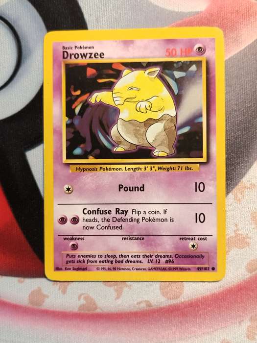 Pokemon Trading Card Game - Drowzee #49 Pokemon Base Set (3)