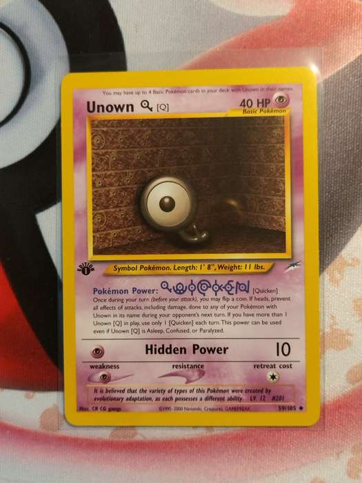Pokemon Trading Card Game - Unown Q [1st Edition] #59 Pokemon Neo Destiny