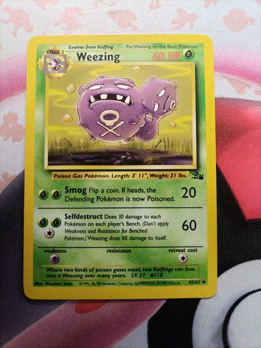 Pokemon Trading Card Game - Weezing #45 Pokemon Fossil 1
