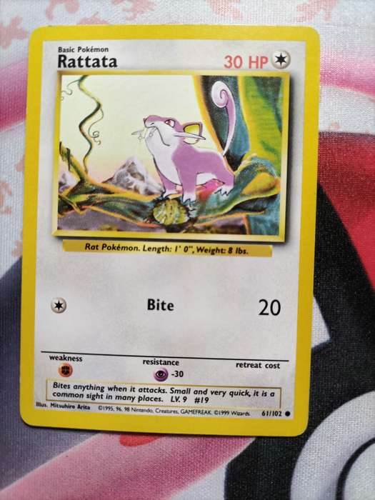Pokemon Trading Card Game - Rattata #61 Pokemon Base Set - 1