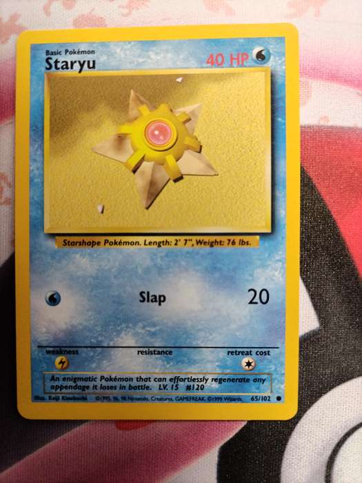 Pokemon Trading Card Game - Staryu #65 Pokemon Base Set - 2