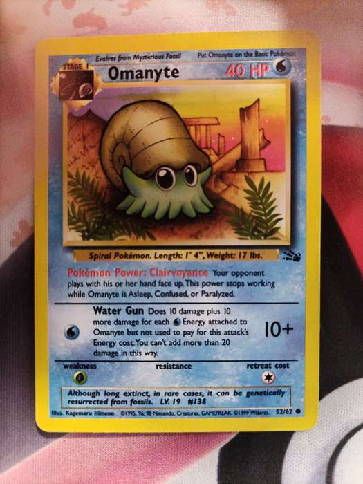 Pokemon Trading Card Game -  Omanyte #52 Pokemon Fossil - 3