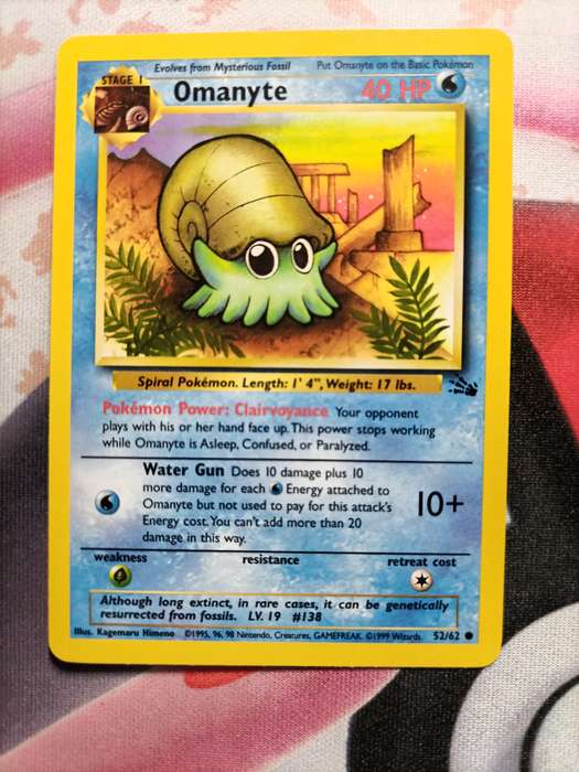 Pokemon Trading Card Game -  Omanyte #52 Pokemon Fossil - 2