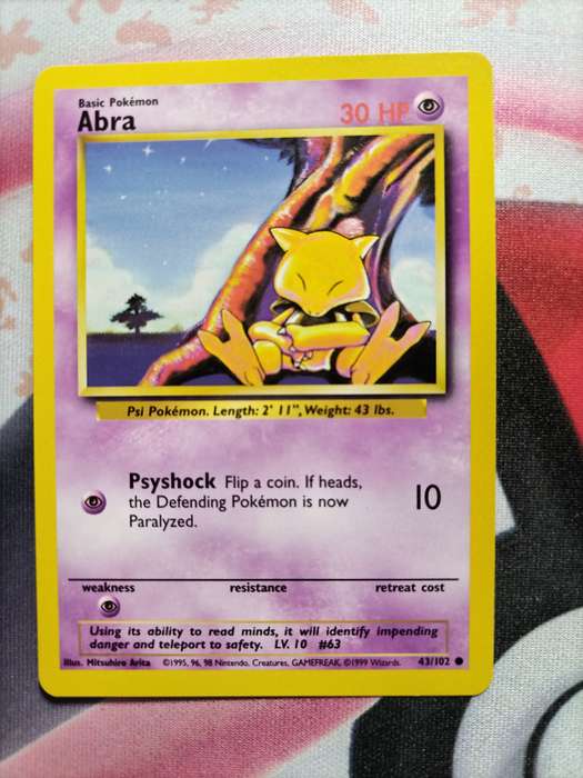 Pokemon Trading Card Game - Abra #43 Pokemon Base Set 2