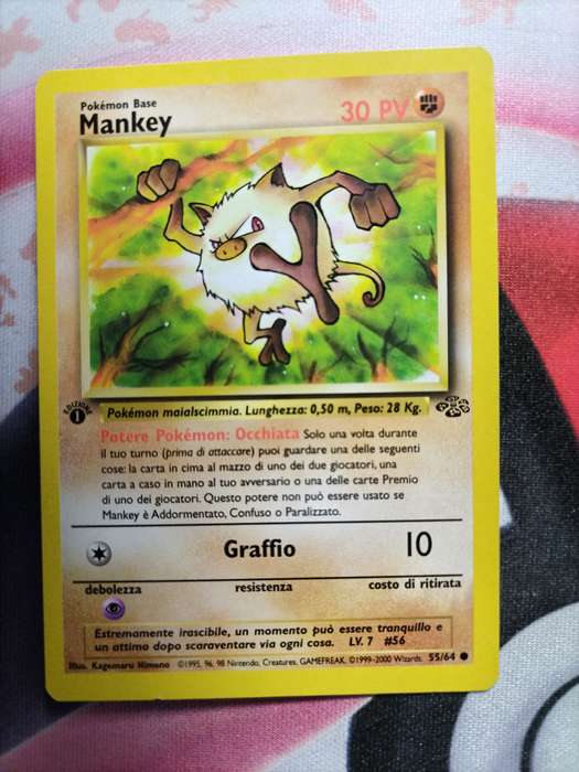 Pokemon Trading Card Game -  Mankey [1st Edition] #55 Pokemon Jungle  - Italian