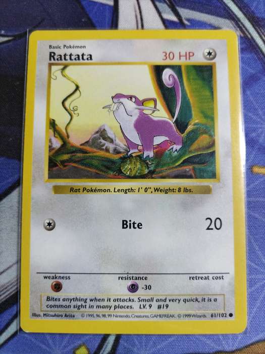 Pokemon Trading Card Game - Rattata [Shadowless] #61 Pokemon Base Set