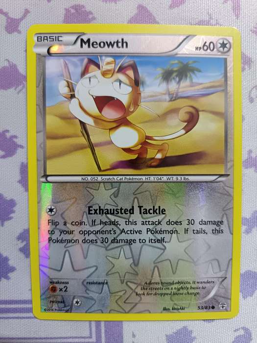 Pokemon Trading Card Game - Meowth - 53/83 - Common Reverse Holo Generations - 2016