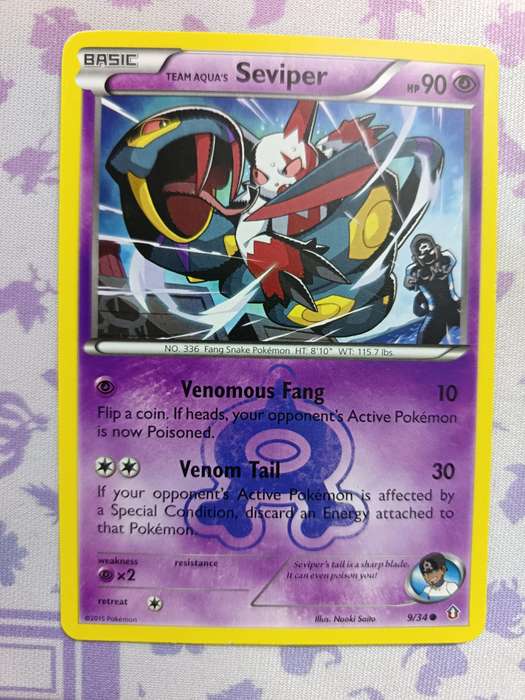 Pokemon Trading Card Game -Team Aqua's Seviper - Double Crisis - 9/34 - 2015