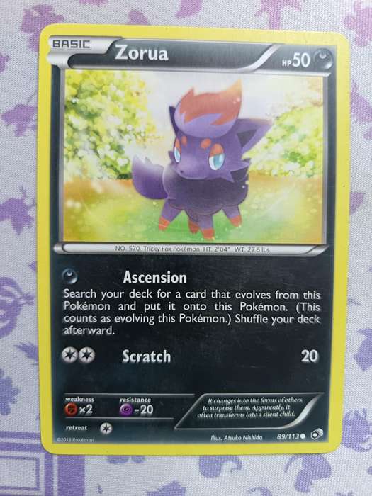 Pokemon Trading Card Game - Zorua - 89/113 - Common Black & White 11: Legendary Treasures - 2013