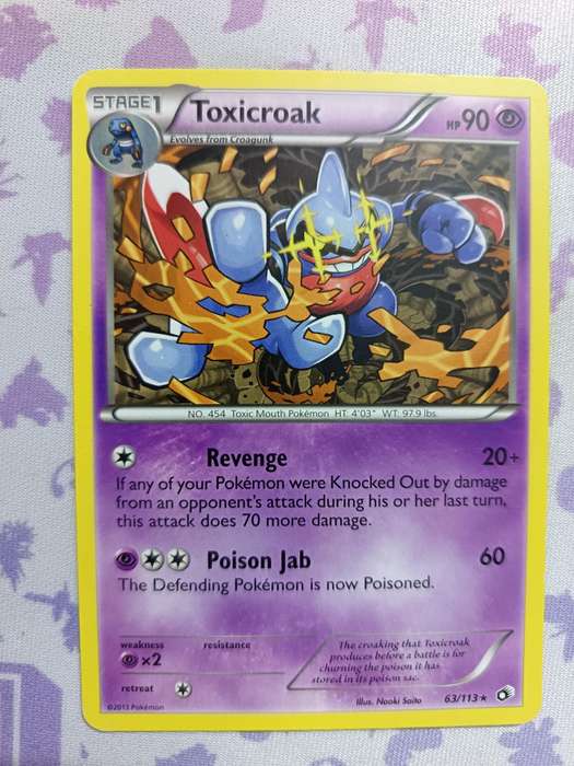 Pokemon Trading Card Game - Toxicroak - 63/113 - Rare Black & White 11: Legendary Treasures - 2013