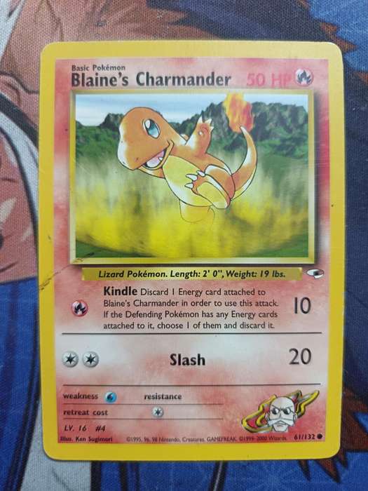 Pokemon Trading Card Game - Blaine's Charmander #61 Pokemon Gym Heroes - Vintage