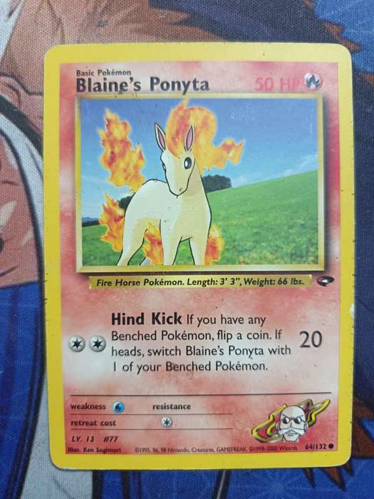 Pokemon Trading Card Game - Blaine's Ponyta #64 Pokemon Gym Challenge - Vintage