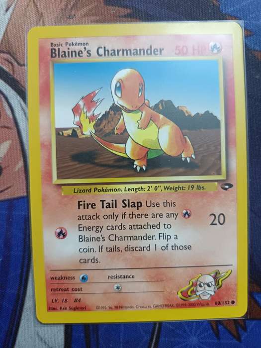 Pokemon Trading Card Game - Blaine's Charmander #61 Pokemon Gym Heroes - Vintage
