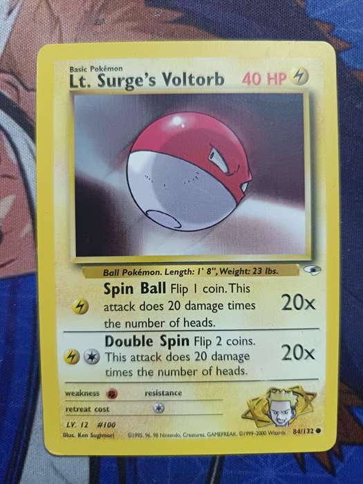 Pokemon Trading Card Game - Lt. Surge's Voltorb #84 Pokemon Gym Heroes - Vintage