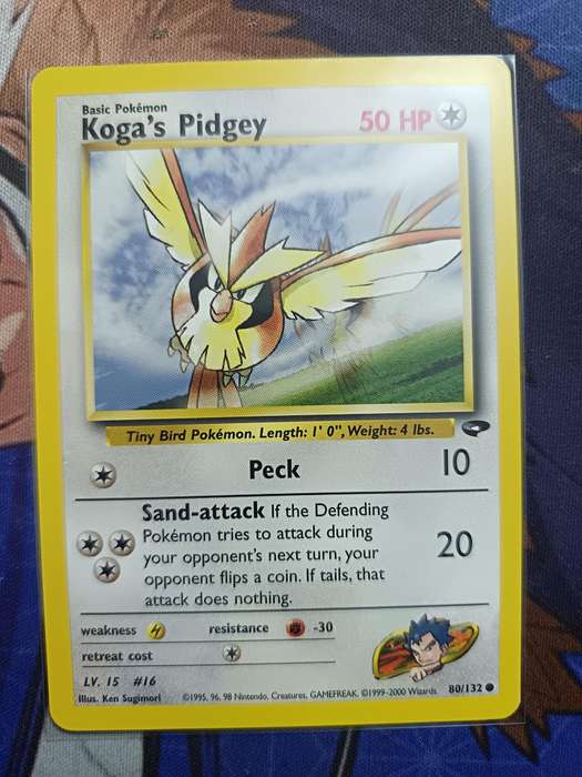 Pokemon Trading Card Game - Koga's Pidgey #49 Pokemon Gym Challenge - Vintage