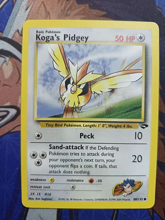 Pokemon Trading Card Game - Koga's Pidgey #80 Pokemon Gym Challenge - Vintage