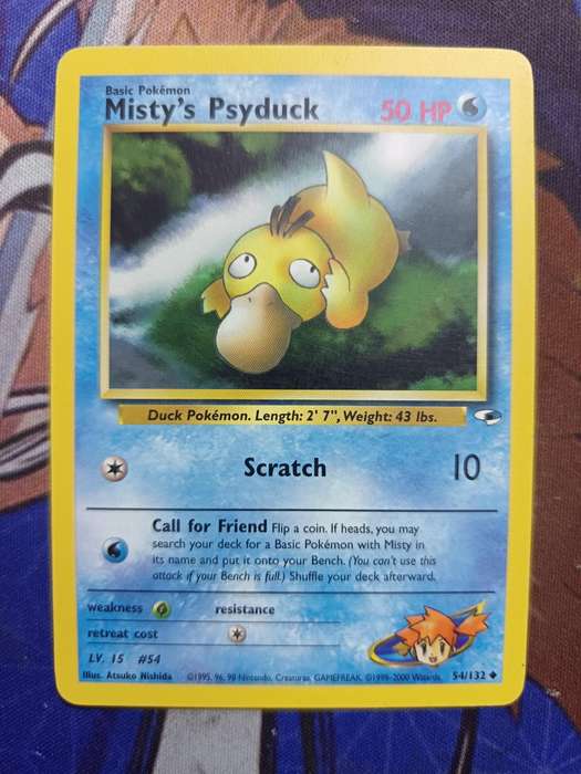 Pokemon Trading Card Game - Misty's Psyduck #54 Pokemon Gym Heroes - Vintage
